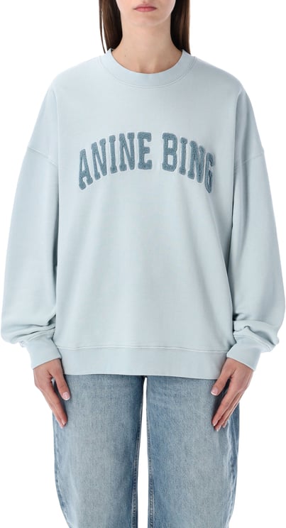 Anine Bing Miles light blue cotton sweatshirt Anine Bing