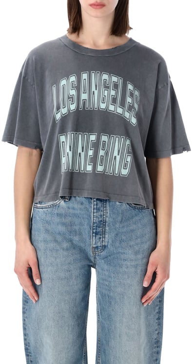 Anine Bing Johnny Cropped Tee Grigio