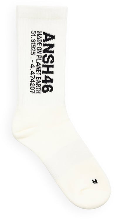 ANSH46 LOGO SOCKS WHITE / BLACK