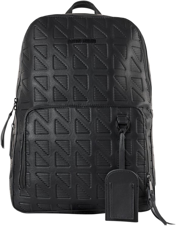 Antony Morato BACKPACK IN FAUX LEATHER FANCY PRINTED.METAL ZIP POCKET.3D LOGO METAL RIVET.SMART SLEEVE ON BACK