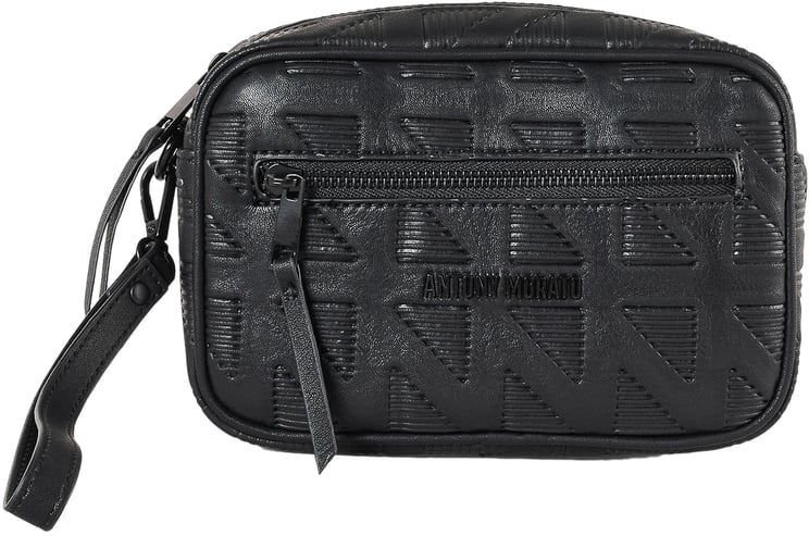 Antony Morato POUCH IN FAUX LEATHER FANCY PRINTED.METAL ZIP POCKET.3D LOGO METAL RIVET.DETACHABLE HANDLE