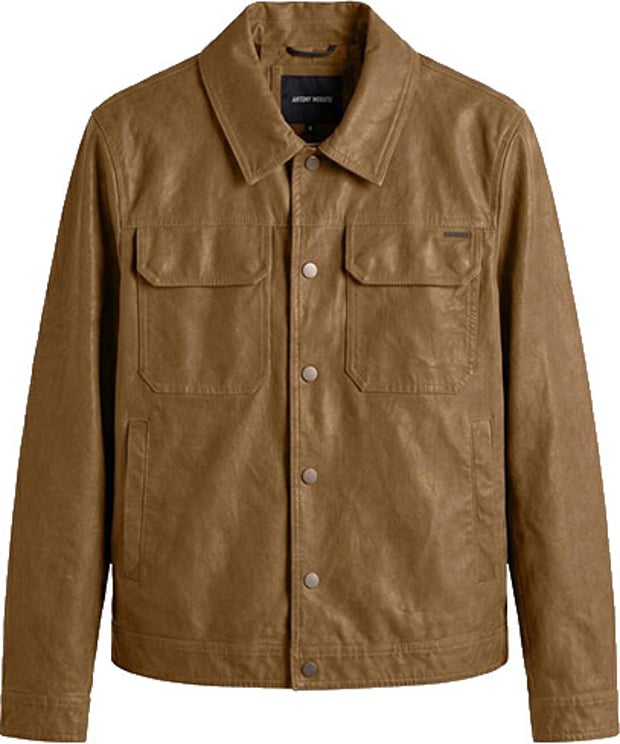 Antony Morato Antony Morato Coat Slim Fit In Feaux Leather Beige Jacket