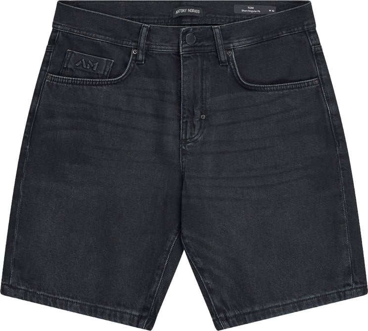 Antony Morato DENIM SHORT TOM REGULAR FIT IN RIGID BLACK-BLACK DENIM
