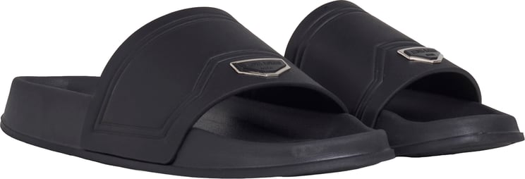 Antony Morato SLIPPER EWELL IN FAUX LEATHER.3D LOGO ON METAL PLATE.LIGHT EVA SOLE
