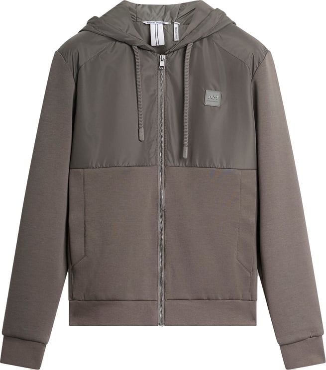 Antony Morato HOODIE REGULAR FIT IN INTERLOCK COTTON BLEND FABRIC WITH TECHNO FABRIC AS CONTRAST AND LOGOED PATCH