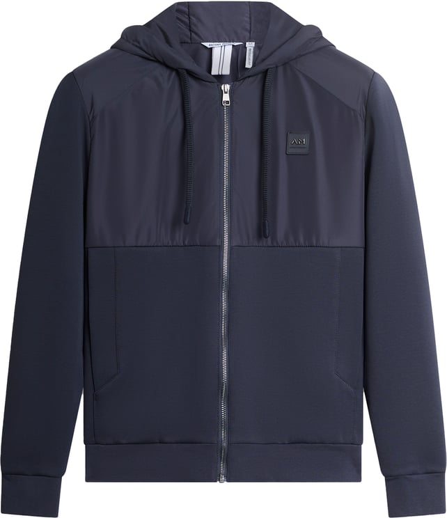 Antony Morato HOODIE REGULAR FIT IN INTERLOCK COTTON BLEND FABRIC WITH TECHNO FABRIC AS CONTRAST AND LOGOED PATCH