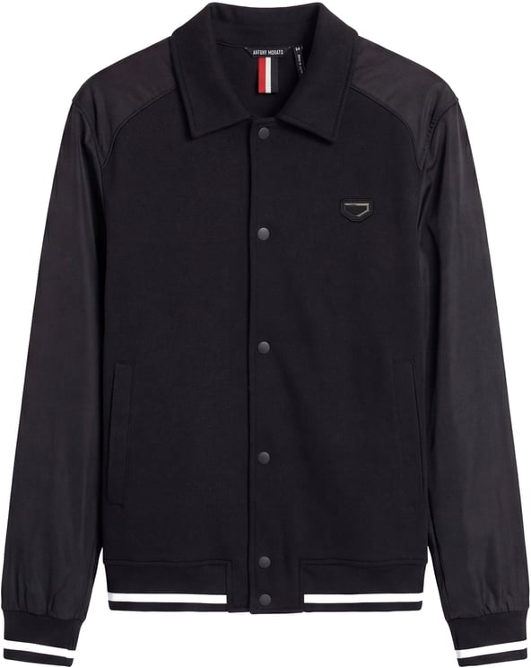 Antony Morato BOMBER FLEECE REGULAR FIT WITH FAKE LEATHER SLEEVES WITH METAL RUBBER  PLATE