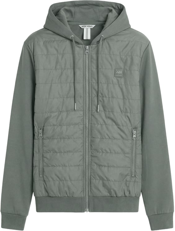 Antony Morato HOODIE REGULAR FIT WITH ZIP AND LIGHT PADDING CONTRAST BODY WITH LOGO PATCH