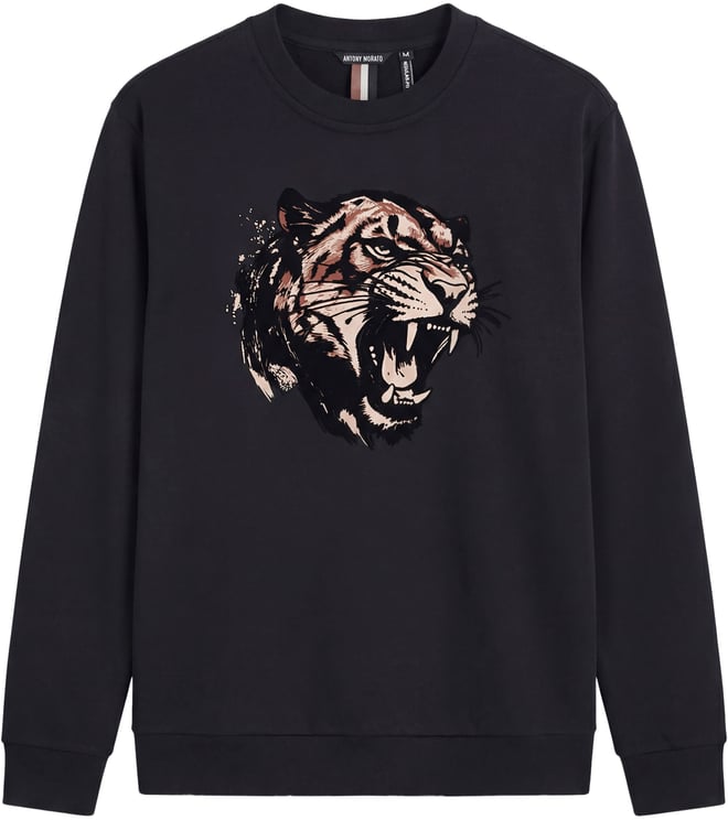 Antony Morato SWEATSHIRT REGULAR FIT IN SUSTAINABLE WITH TIGER PRINT