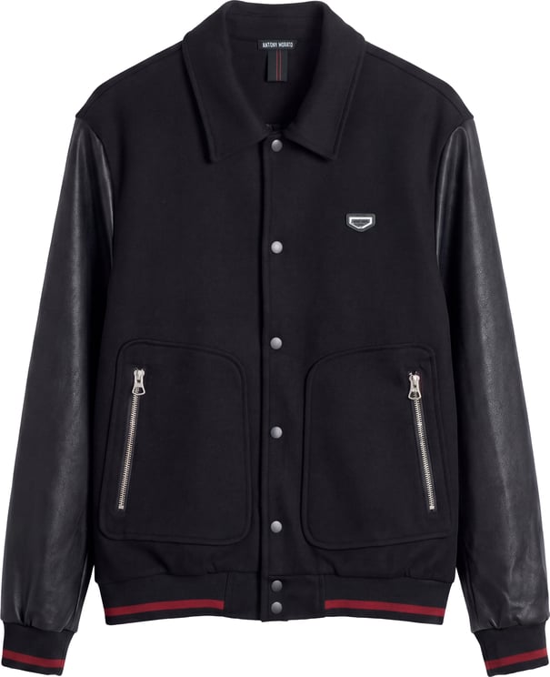 Antony Morato BOMBER FLEECE REGULAR FIT IN BLEND COTTON WITH SILICONE AND METAL LOGO PATCH ON BACK SHOULDER