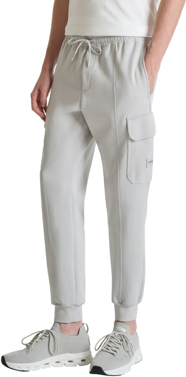 Antony Morato FLEECE TROUSERS REGULAR FIT IN INTERLOCK WITH RUBBER METAL PATCH ON POCKET
