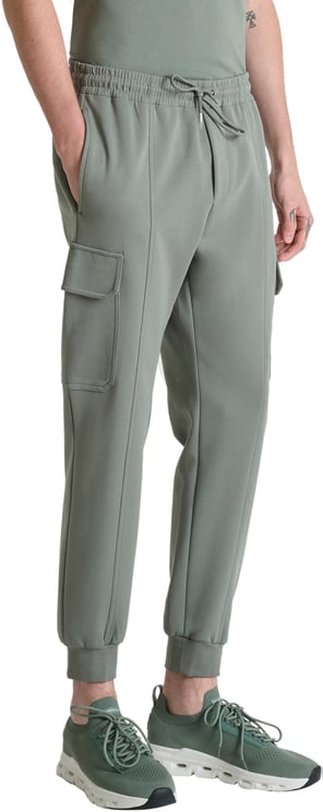 Antony Morato FLEECE TROUSERS REGULAR FIT IN INTERLOCK WITH RUBBER METAL PATCH ON POCKET