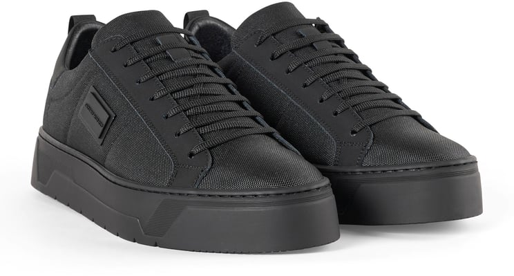 Antony Morato SNEAKER METAL BOLD IN COTTON BLEND FABRIC AND RECYCLED NUBUCK LEATHER.LOGO METAL PLATE.PLATFORM SOLE