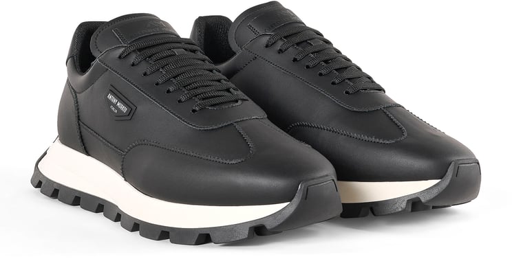 Antony Morato RUNNING RHINO IN COATED LEATHER.3D LOGO ON PLATE.SOLE WITH CONTRAST RUFFLE BOTTOM