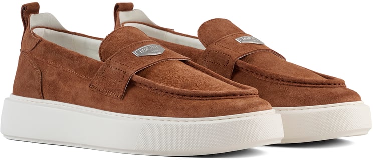 Antony Morato LOAFER METAL ROWAN IN SUEDE.3D LOGO ON METAL PLATE.LIGHT EVA SOLE