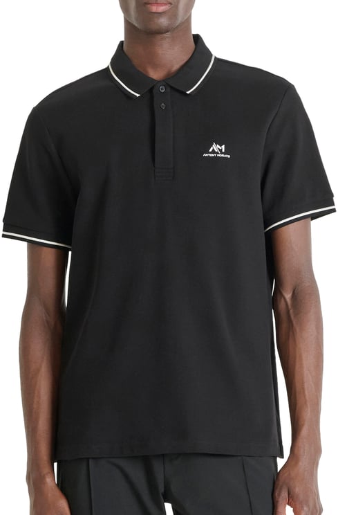 Antony Morato POLO REGULAR FIT PIQUET COTTON FABRIC WITH RUBBER FLOCK LOGO PRINT