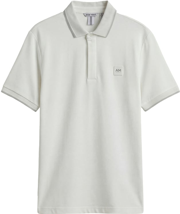 Antony Morato POLO REGULAR FIT IN PIQUET WITH STRIPED RIB ON COLLAR AND ON CUFFS AND LOGO PATCH ON SIDE