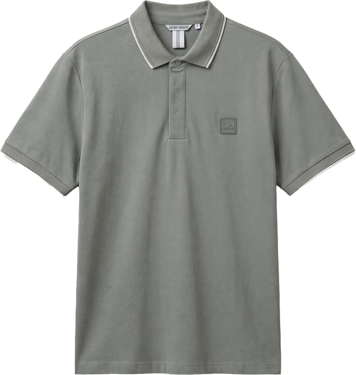 Antony Morato POLO REGULAR FIT IN PIQUET WITH STRIPED RIB ON COLLAR AND ON CUFFS AND LOGO PATCH ON SIDE