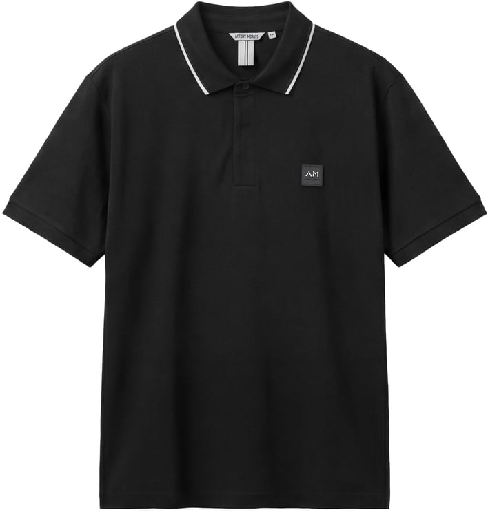 Antony Morato POLO REGULAR FIT IN PIQUET WITH STRIPED RIB ON COLLAR AND ON CUFFS AND LOGO PATCH ON SIDE