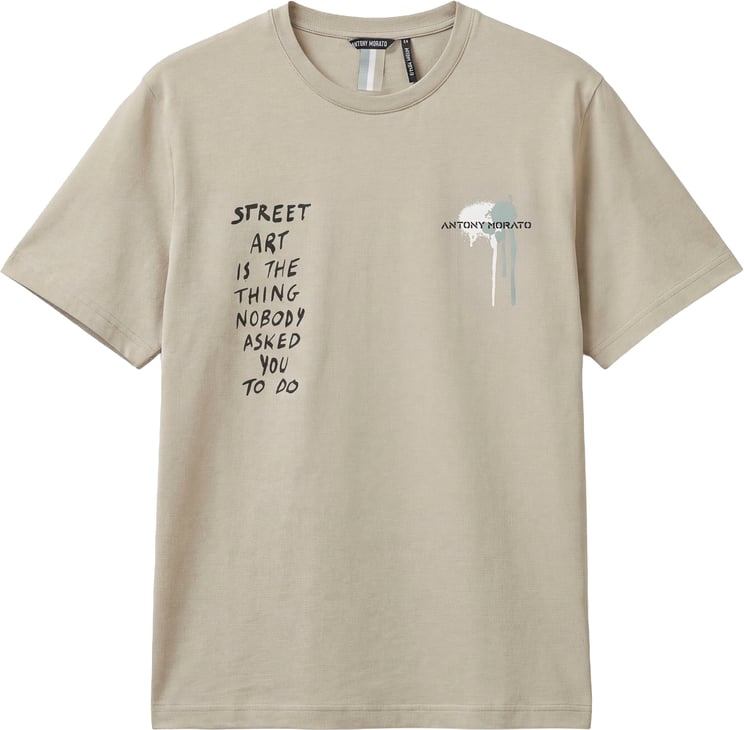 Antony Morato T-SHIRT RELAXED FIT IN DOBBY JERSEY FABRIC WITH MATT PLASTICPRINT ON FRONT AND BACK