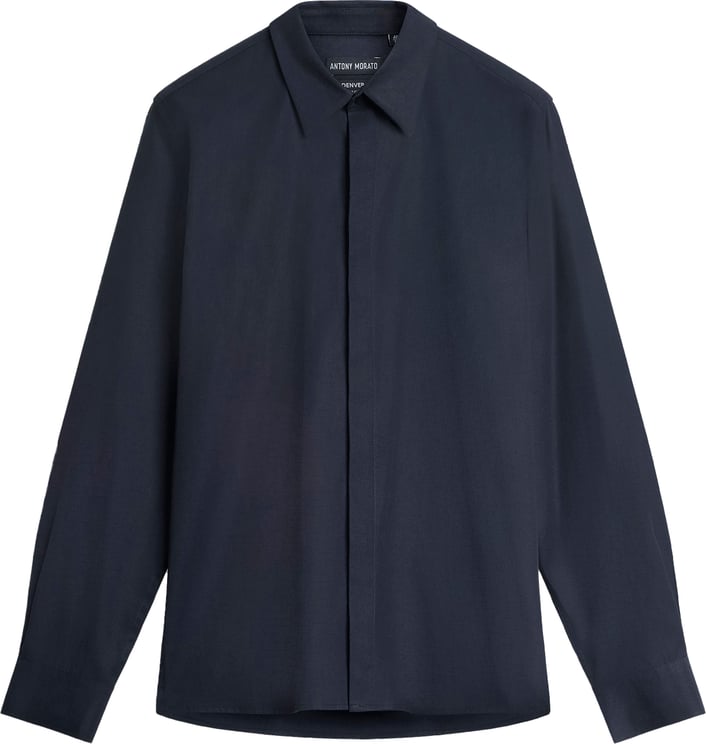 Antony Morato SHIRT DENVER REGULAR FIT IN TWILL LYOCELL COTTON BLEND FABRIC WITH LOGOED METAL BADGE