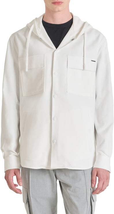 Antony Morato SHIRT REGULAR FIT IN BRUSHED TWILL COTTON FABRIC  WITH SUSTAINABLE COTTON BLEND FABRIC AS CONTRAST