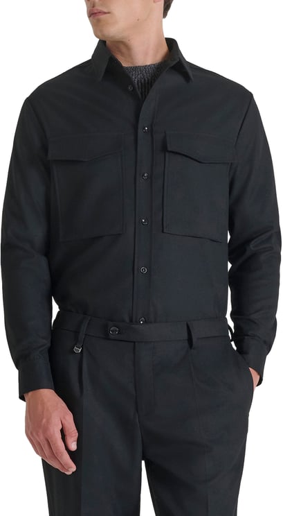 Antony Morato SHIRT RELAXED FIT WARM HANDFEEL WITH LOGOED BADGE