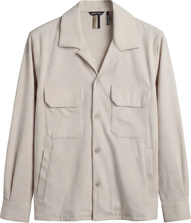 Antony Morato SHIRT REGULAR STRAIGHT FIT IN DOBBY WITH LOGOED  BADGE ON BACK SHOULDERS