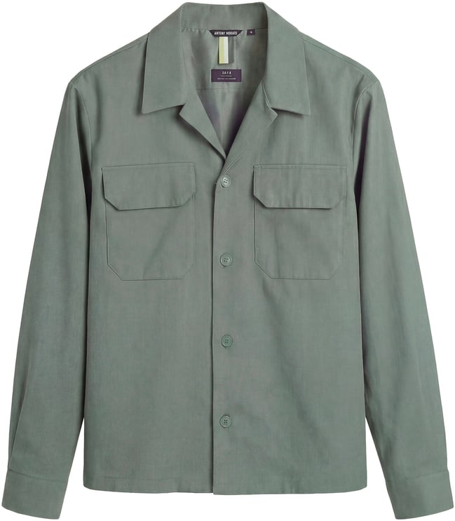 Antony Morato SHIRT SUEZ REGULAR FIT LONG SLEEVES  IN CAVALRY TWILL FABRIC WITH LOGO  PLAQUETTE ON BACK