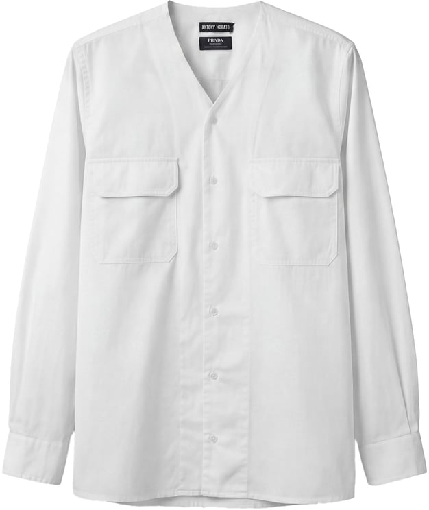 Antony Morato SHIRT OTTAWA REGULAR FIT IN POPELINE LYOCELL  WITH LOGOED  BADGE