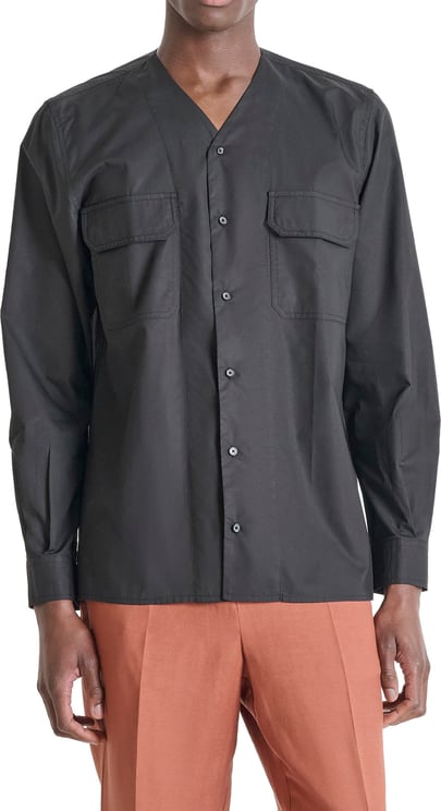 Antony Morato SHIRT OTTAWA REGULAR FIT IN POPELINE LYOCELL  WITH LOGOED  BADGE