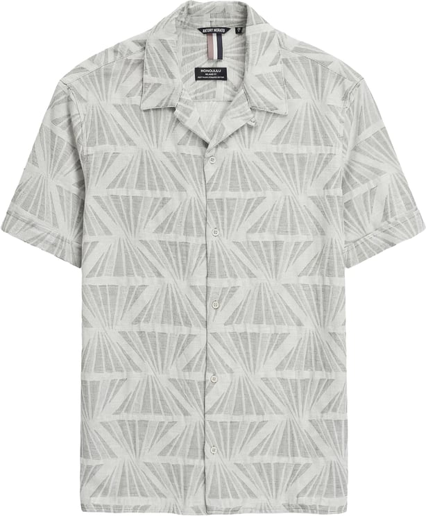 Antony Morato SHIRT HONOLULU RELAXED FIT IN JACQUARD COTTON FABRIC WITH LOGOED  BADGE