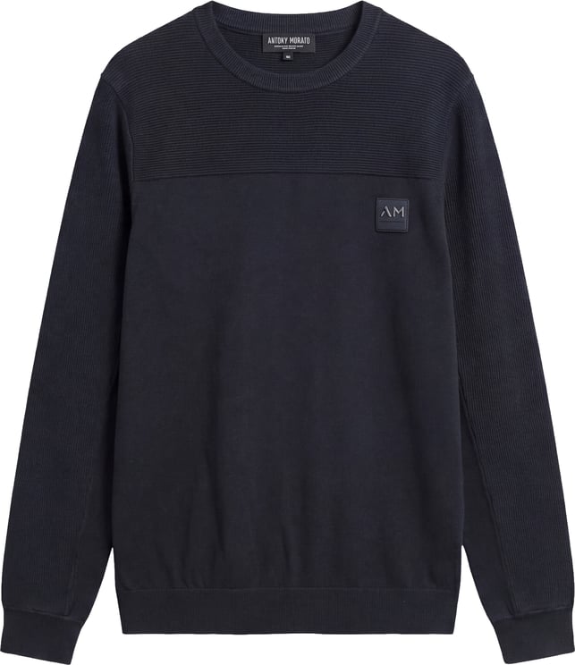 Antony Morato SWEATER ROUND COLLAR LONG SLEEVES REGULAR FIT WITH RUBBER PATCH ON CHEST