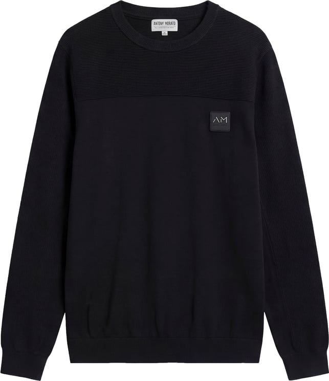 Antony Morato SWEATER ROUND COLLAR LONG SLEEVES REGULAR FIT WITH RUBBER PATCH ON CHEST