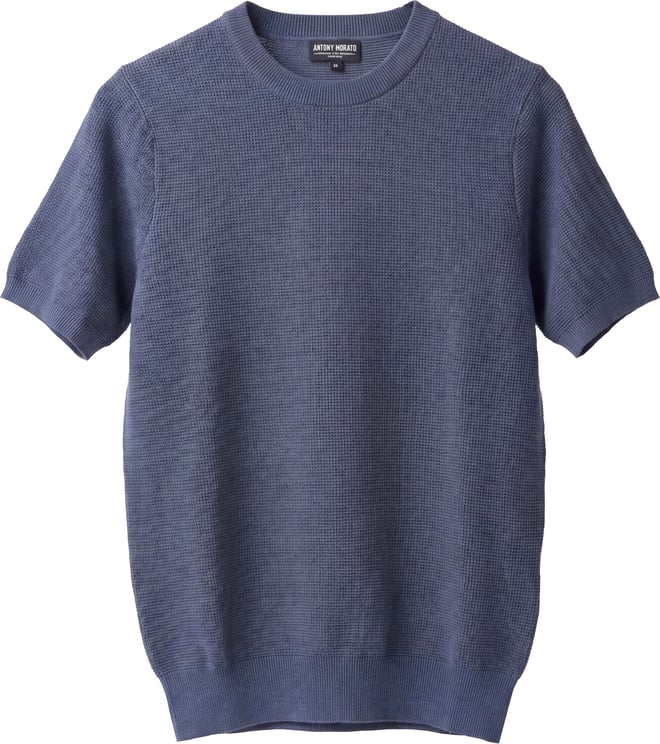 Antony Morato SWEATER ROUND COLLAR SHORT SLEEVES REGULAR FIT IN VISCOSE BLEND SUPER FINE YARN
