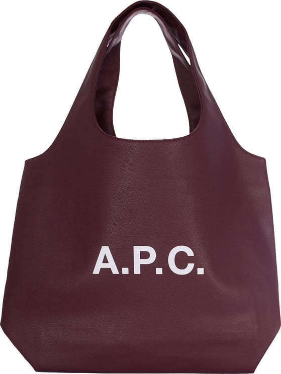 A.P.C. Ninon Tote Shoulder Bag in Burgundy