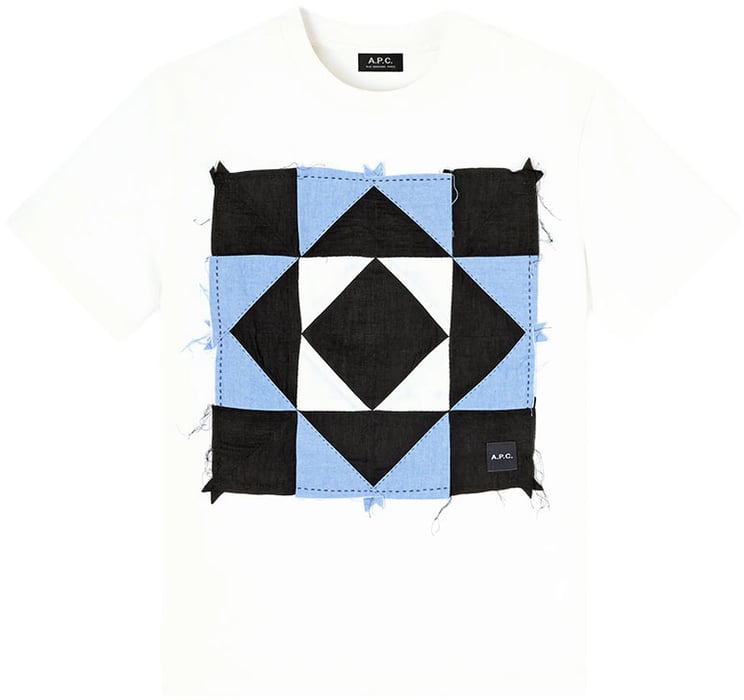 A.P.C. apc tshirt patchwork coton organique blanc
