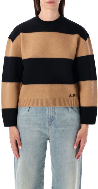 A.P.C. Penny Stripe Knit Camel Black