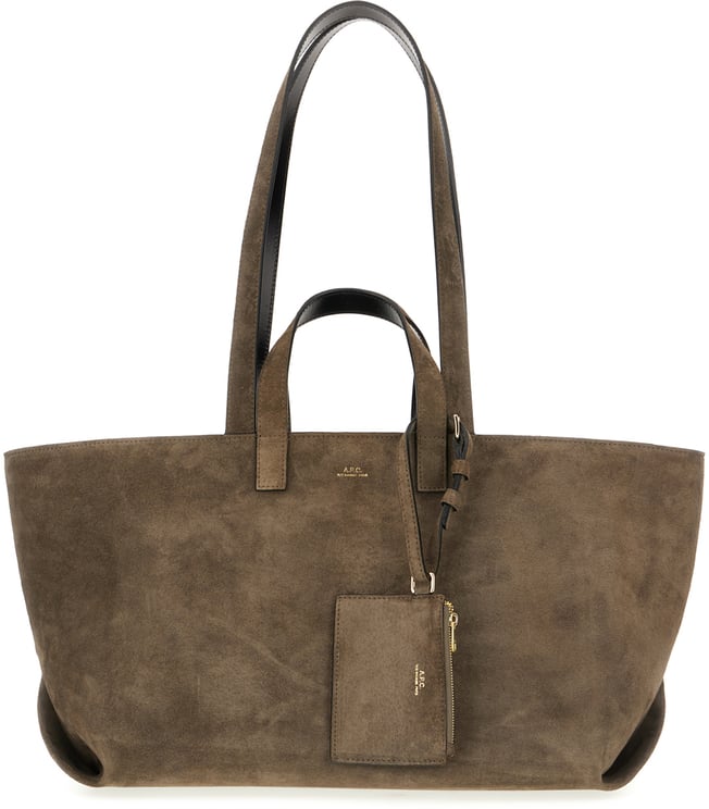 A.P.C. A.p.c. Dark brown suede Le Drummer shopping bag