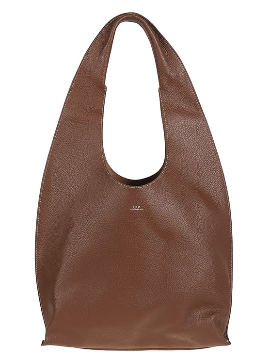 A.P.C. Pebbled Leather Shoulder Bag with Subtle Stud Detailing