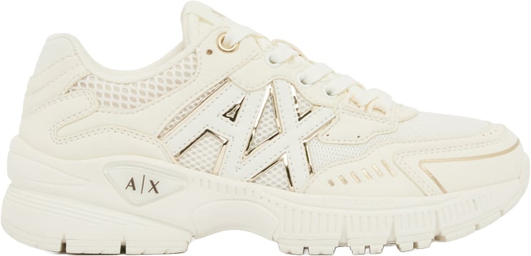 Armani Exchange Sneakers Off White/Pale Gold