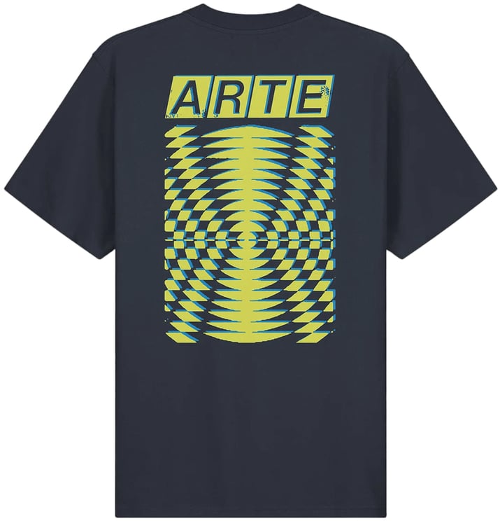 Arte Antwerp Abstracte print op de achterkant, marineblauw