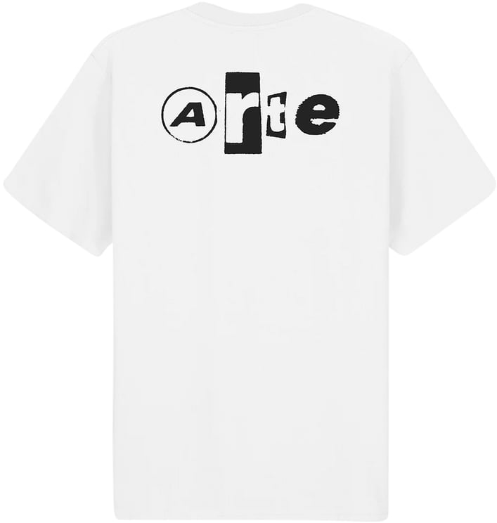 Arte Antwerp T-shirt met collage op de rug, wit