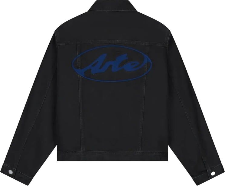 Arte Antwerp Zwarte denim jas met cirkellogo