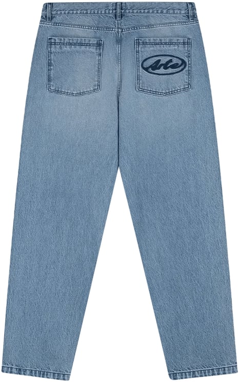 Arte Antwerp Broek met cirkellogo op de zakken, denim gebleekt