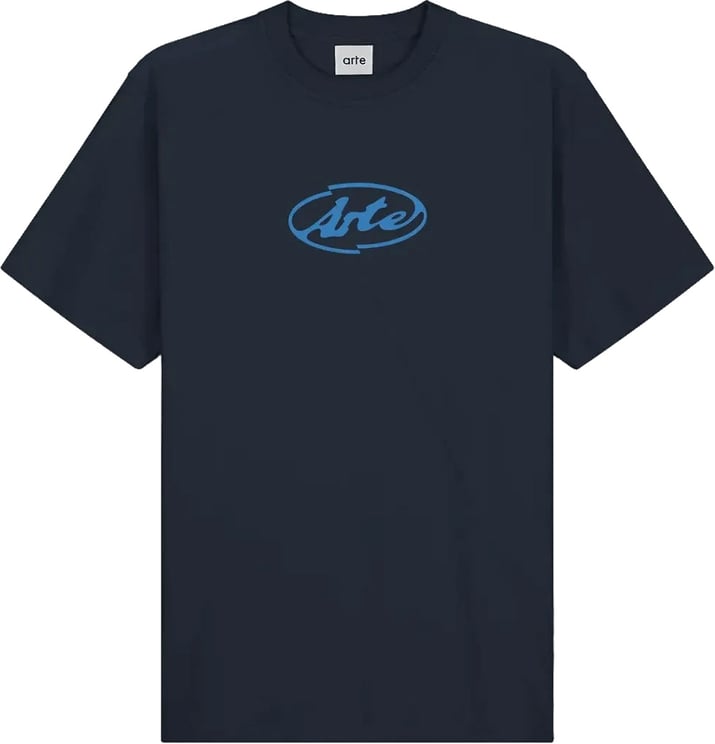 Arte Antwerp T-shirt met cirkellogo in marineblauw