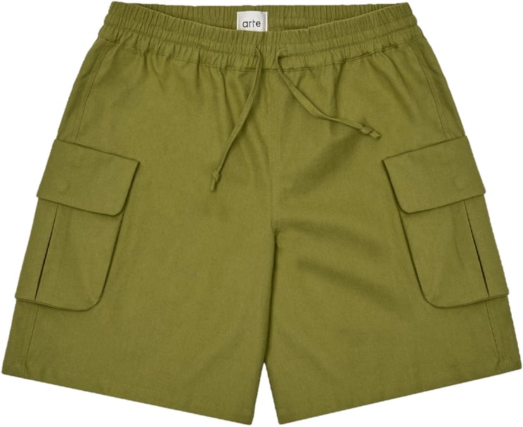 Arte Antwerp Shorts Linen Cargo Verdi