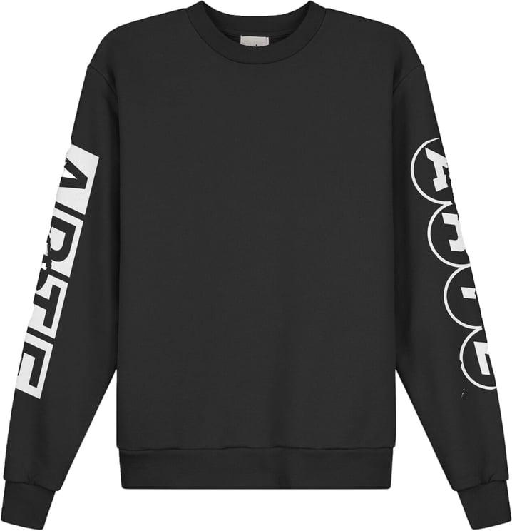 Arte Antwerp Mouwprint Ronde hals Zwart