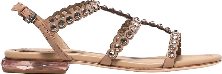 Ash Sandalo ASH modello Saphir in pelle beige impreziositi da gemme