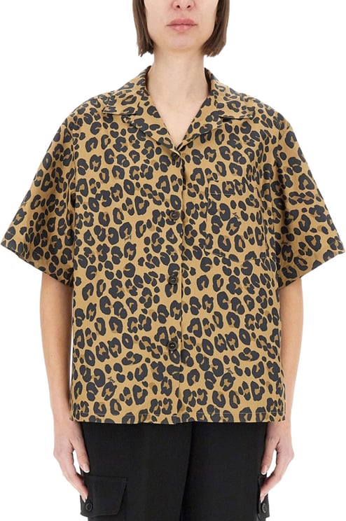 Aspesi Animal Print Short Sleeve Top